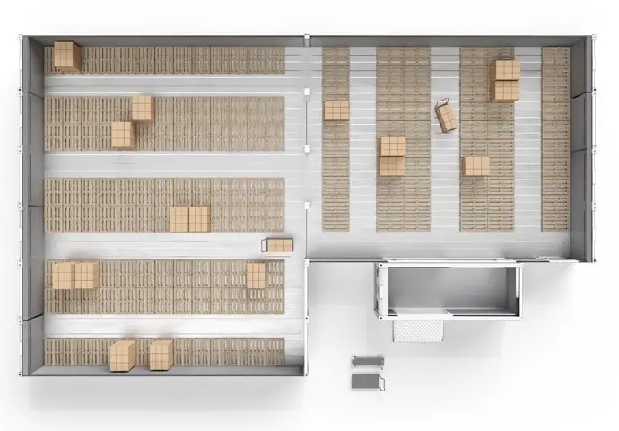 Arctic SuperStore con palés y sala de conexiones