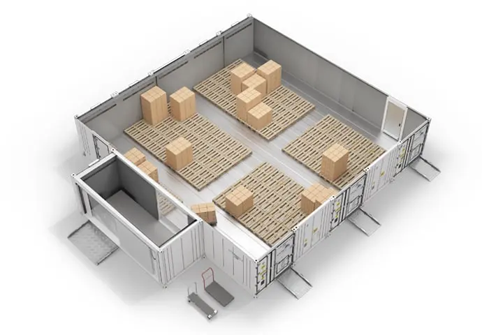 Arctic SuperStore con palés y sala de conexiones