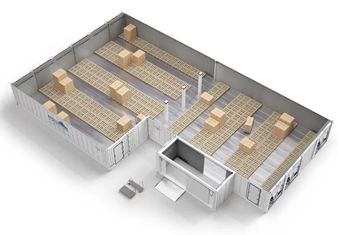 Arctic SuperStore con palés y sala de conexiones