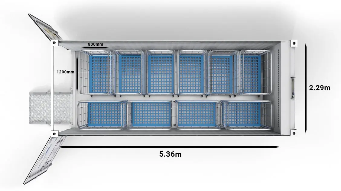 ArcticStore_20ft_Trolley_Top_Dimensions