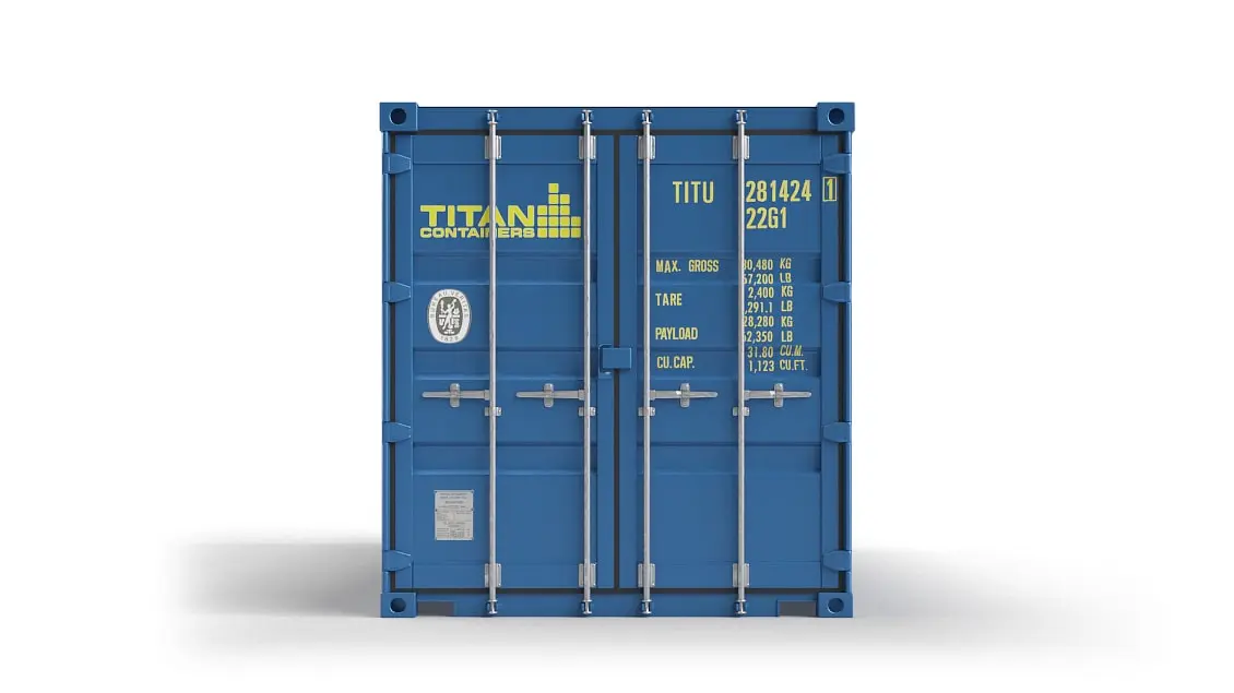 Double_Door_Container_For_Sale_20ft_Front_Closed